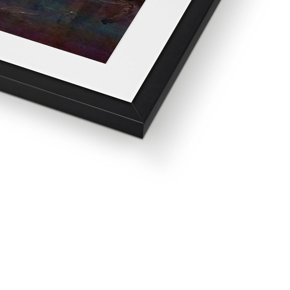 Black matte frame with white mat and dark Brooklyn Bridge artwork