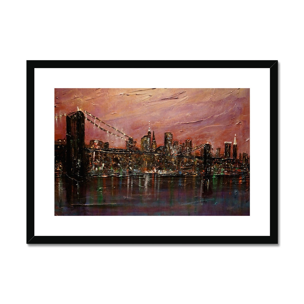 Framed Brooklyn Bridge canvas print artwork