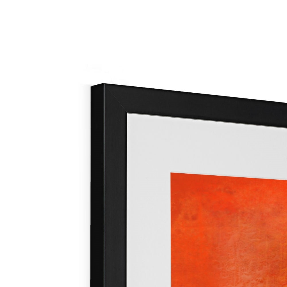 Black frame with orange abstract Broughty Castle Sunset art print