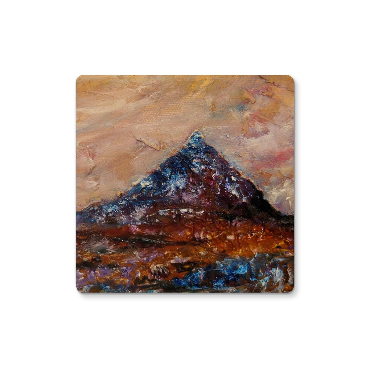 Buachaille Etive Mòr Art Gifts Coaster-Coasters-Glencoe Art Gallery-2 Coasters-Paintings, Prints, Homeware, Art Gifts From Scotland By Scottish Artist Kevin Hunter