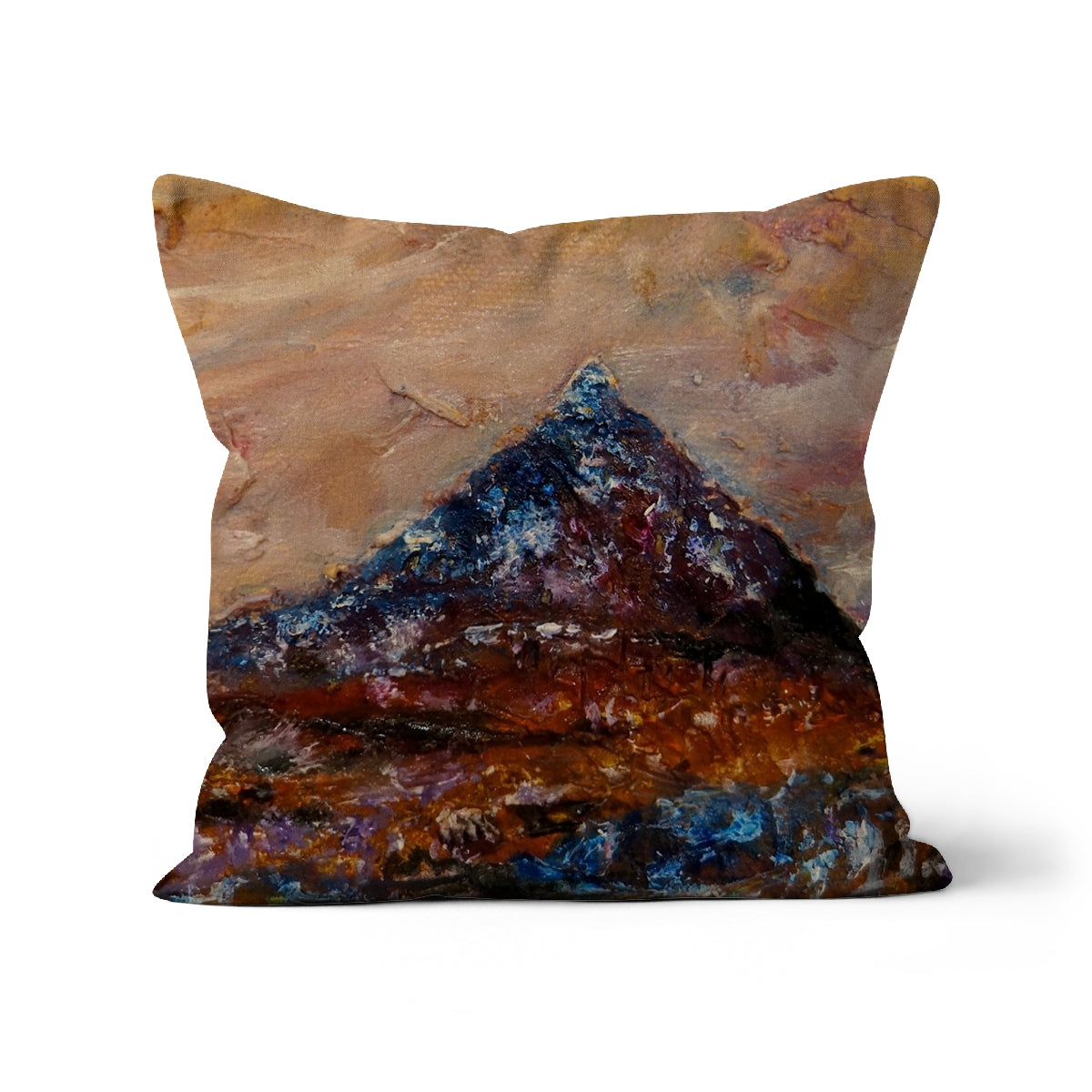 Buachaille Etive Mòr Art Gifts Cushion-Cushions-Glencoe Art Gallery-Canvas-22"x22"-Paintings, Prints, Homeware, Art Gifts From Scotland By Scottish Artist Kevin Hunter