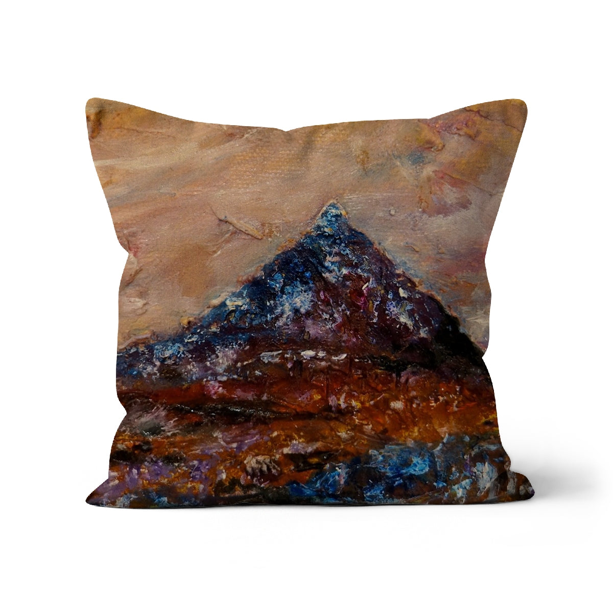 Buachaille Etive Mòr Art Gifts Cushion-Cushions-Glencoe Art Gallery-Canvas-16"x16"-Paintings, Prints, Homeware, Art Gifts From Scotland By Scottish Artist Kevin Hunter