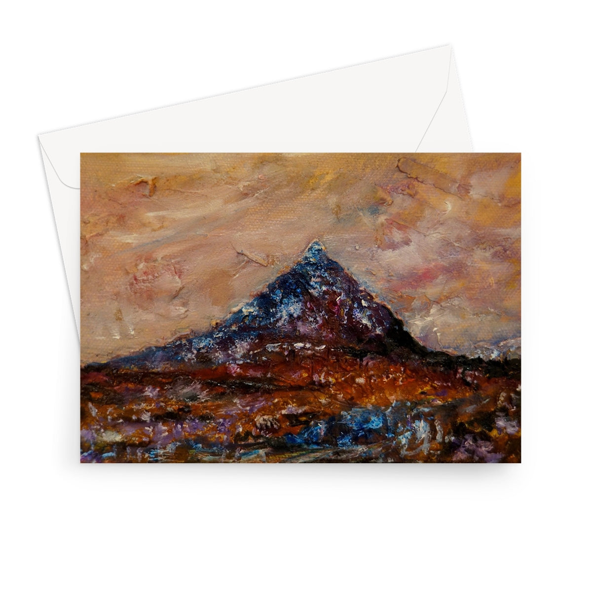 Buachaille Etive Mòr Art Gifts Greeting Card-Greetings Cards-Glencoe Art Gallery-7"x5"-1 Card-Paintings, Prints, Homeware, Art Gifts From Scotland By Scottish Artist Kevin Hunter
