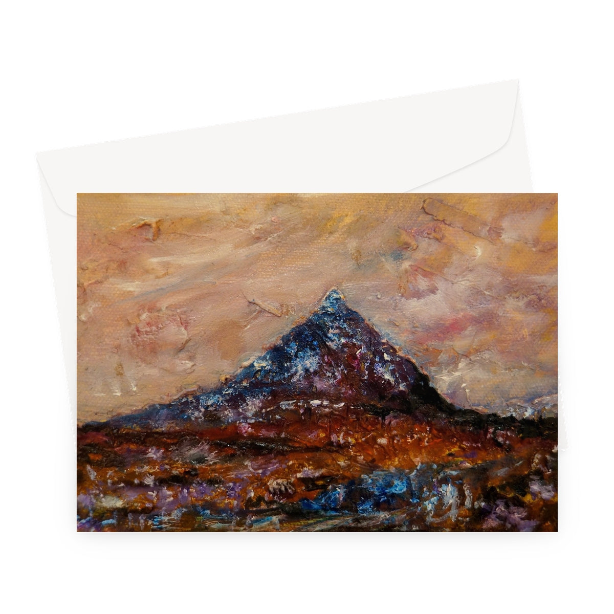 Buachaille Etive Mòr Art Gifts Greeting Card-Greetings Cards-Glencoe Art Gallery-A5 Landscape-10 Cards-Paintings, Prints, Homeware, Art Gifts From Scotland By Scottish Artist Kevin Hunter