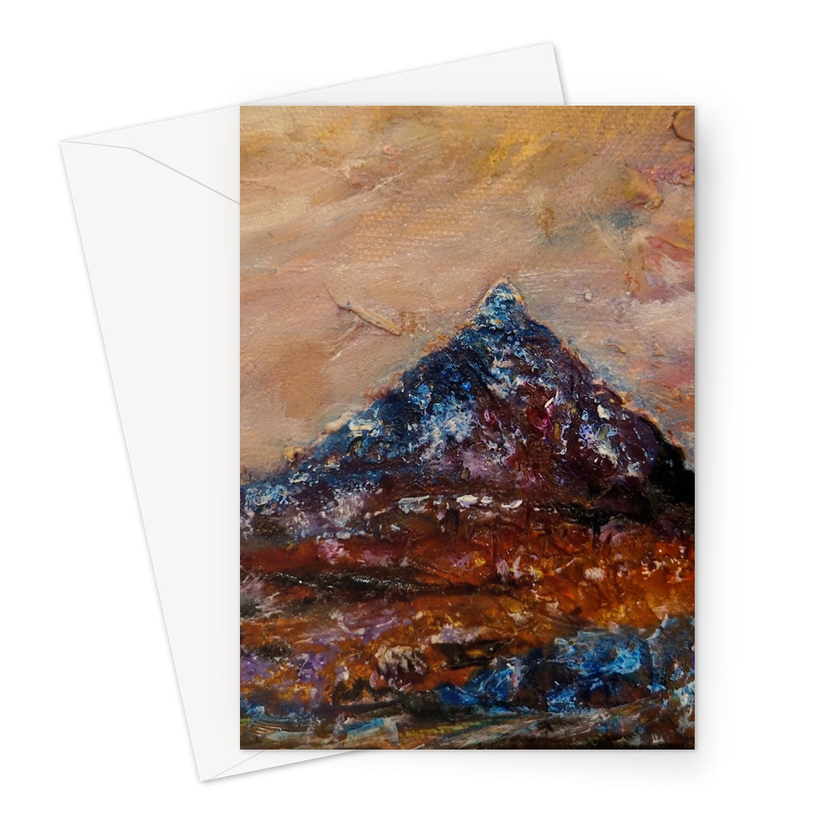Buachaille Etive Mòr Art Gifts Greeting Card-Greetings Cards-Glencoe Art Gallery-A5 Portrait-10 Cards-Paintings, Prints, Homeware, Art Gifts From Scotland By Scottish Artist Kevin Hunter