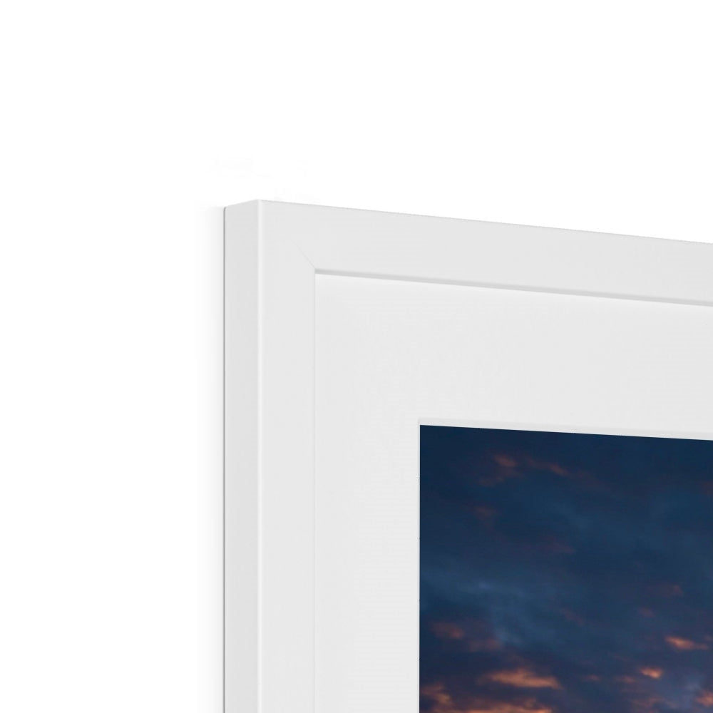 White Buachaille Etive Mor Dusk print in simple matte frame