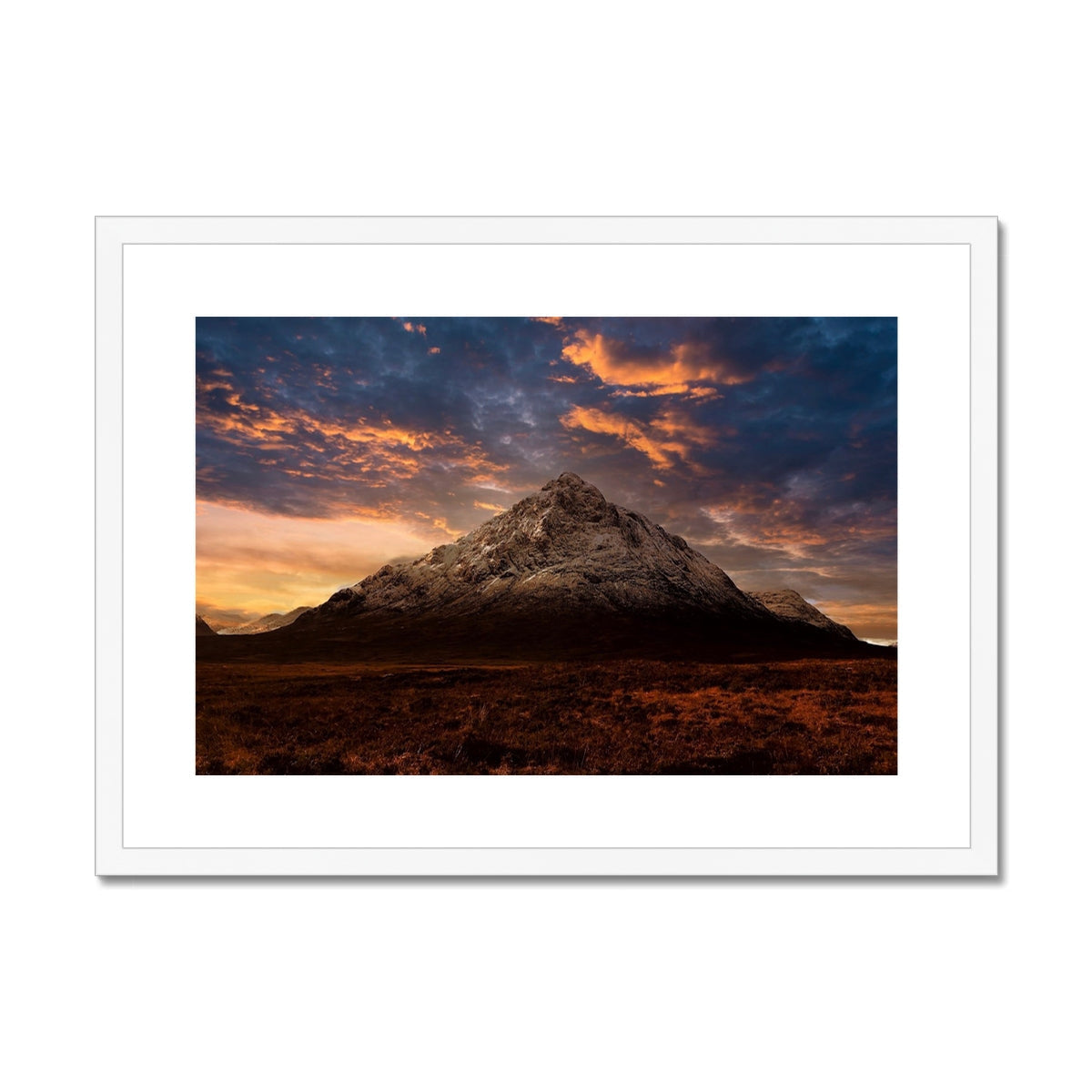 Buachaille Etive Mor dusk mountain landscape art print poster