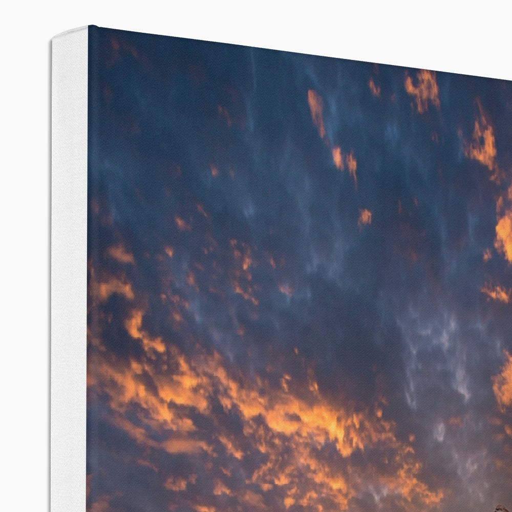 Buachaille Etive Mor Dusk fiery clouds abstract canvas print