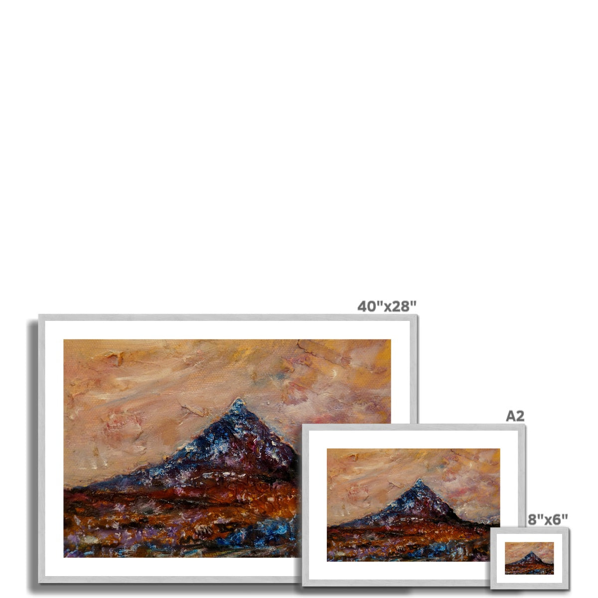 Buachaille Etive Mòr Painting | Antique Framed & Mounted Prints From Scotland-Antique Framed & Mounted Prints-Glencoe Art Gallery-Paintings, Prints, Homeware, Art Gifts From Scotland By Scottish Artist Kevin Hunter