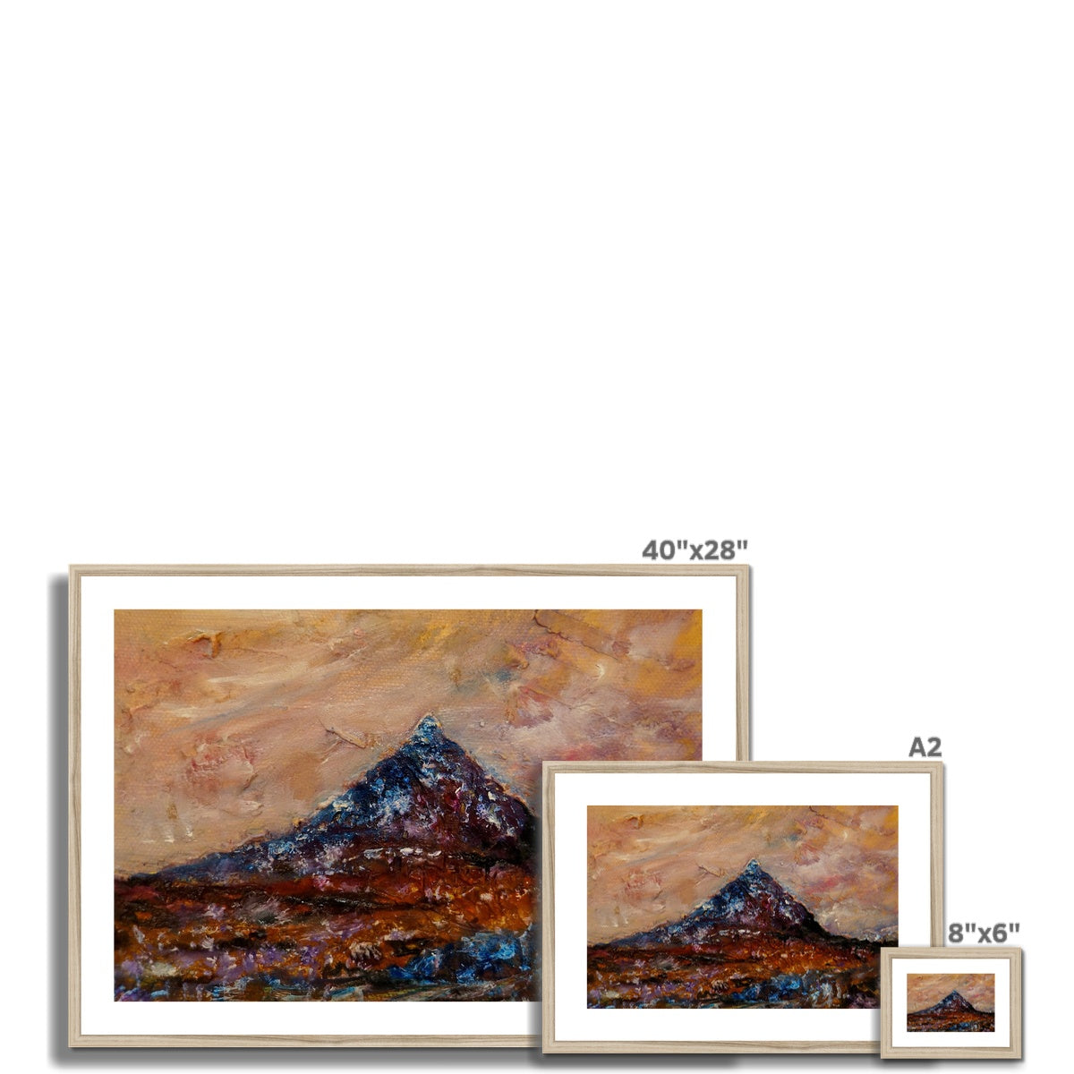 Buachaille Etive Mòr Painting | Framed & Mounted Prints From Scotland-Framed & Mounted Prints-Glencoe Art Gallery-Paintings, Prints, Homeware, Art Gifts From Scotland By Scottish Artist Kevin Hunter