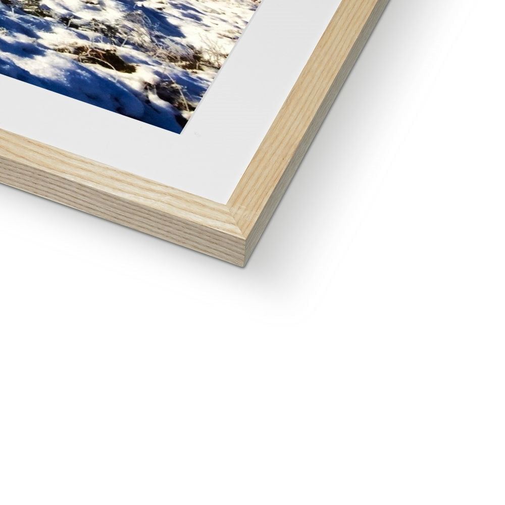 Wooden framed canvas print of ocean waves in Buachaille Etive Mor Winter Art