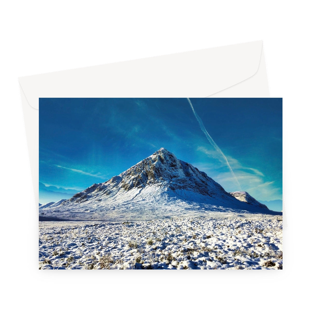 Winter postcard of Buachaille Etive Mor mountain greeting card