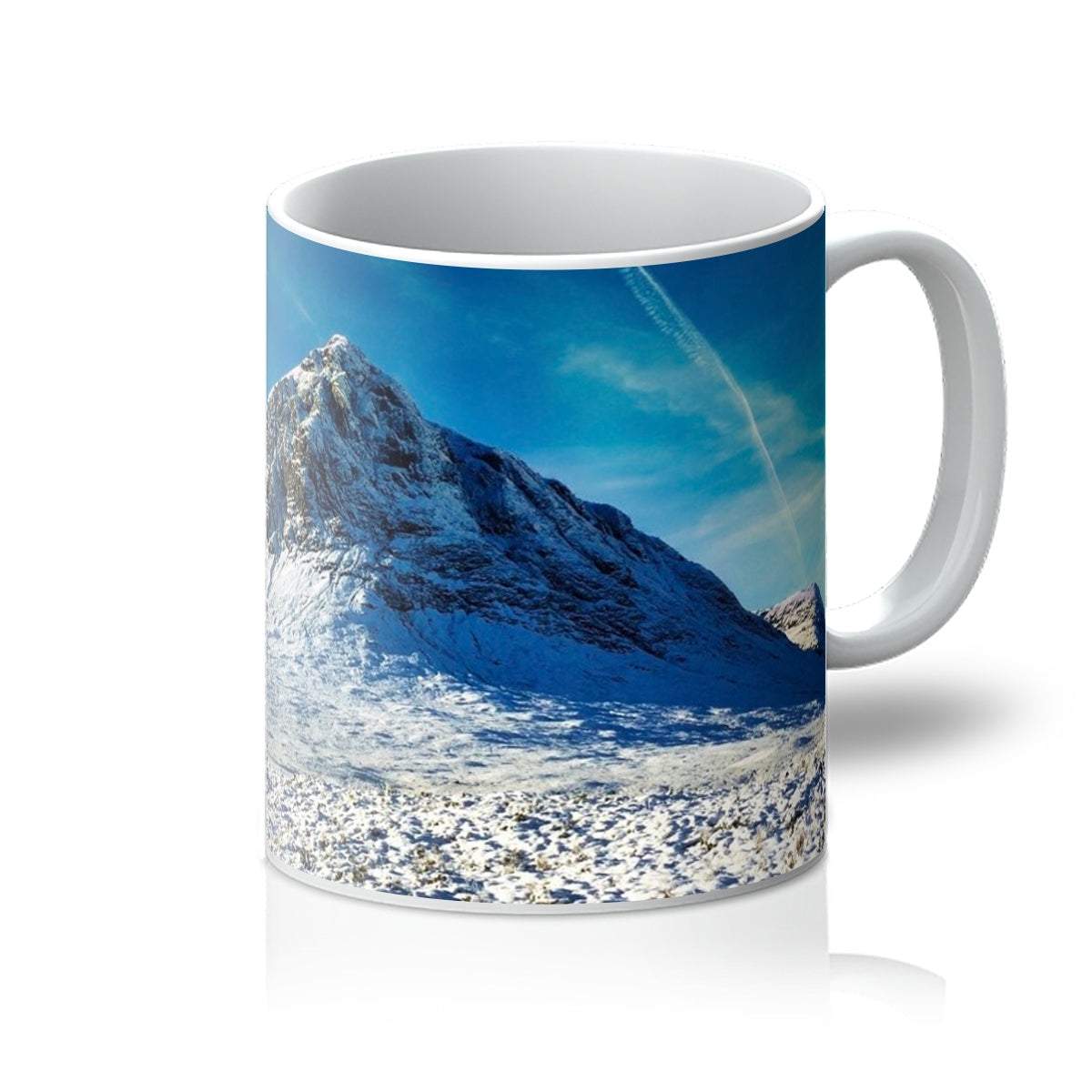 Buachaille Etive Mor Winter Mug with mountain landscape design