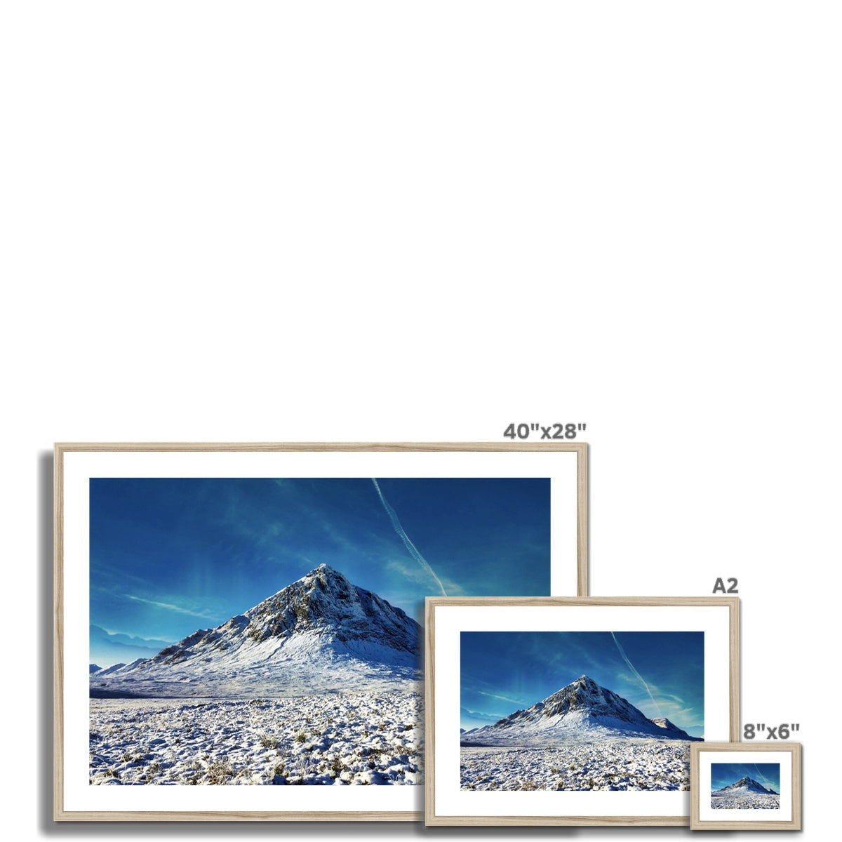 40x28 inch framed Buachaille Etive Mor winter mountain print