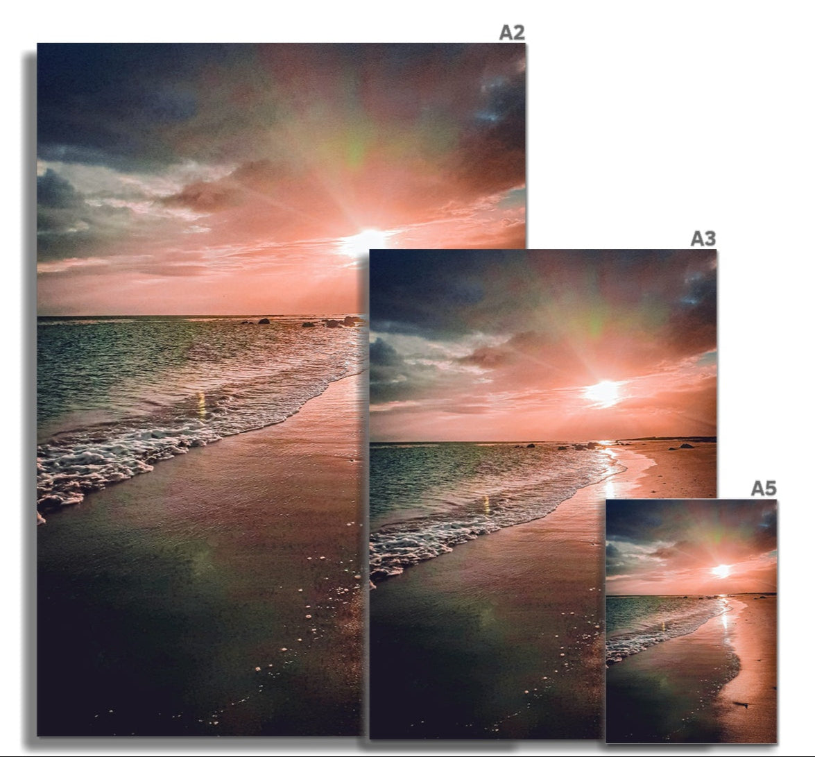 Pollachara Strand Sonnenuntergang - Süd-Uist Hochwertiger Kunstdruck