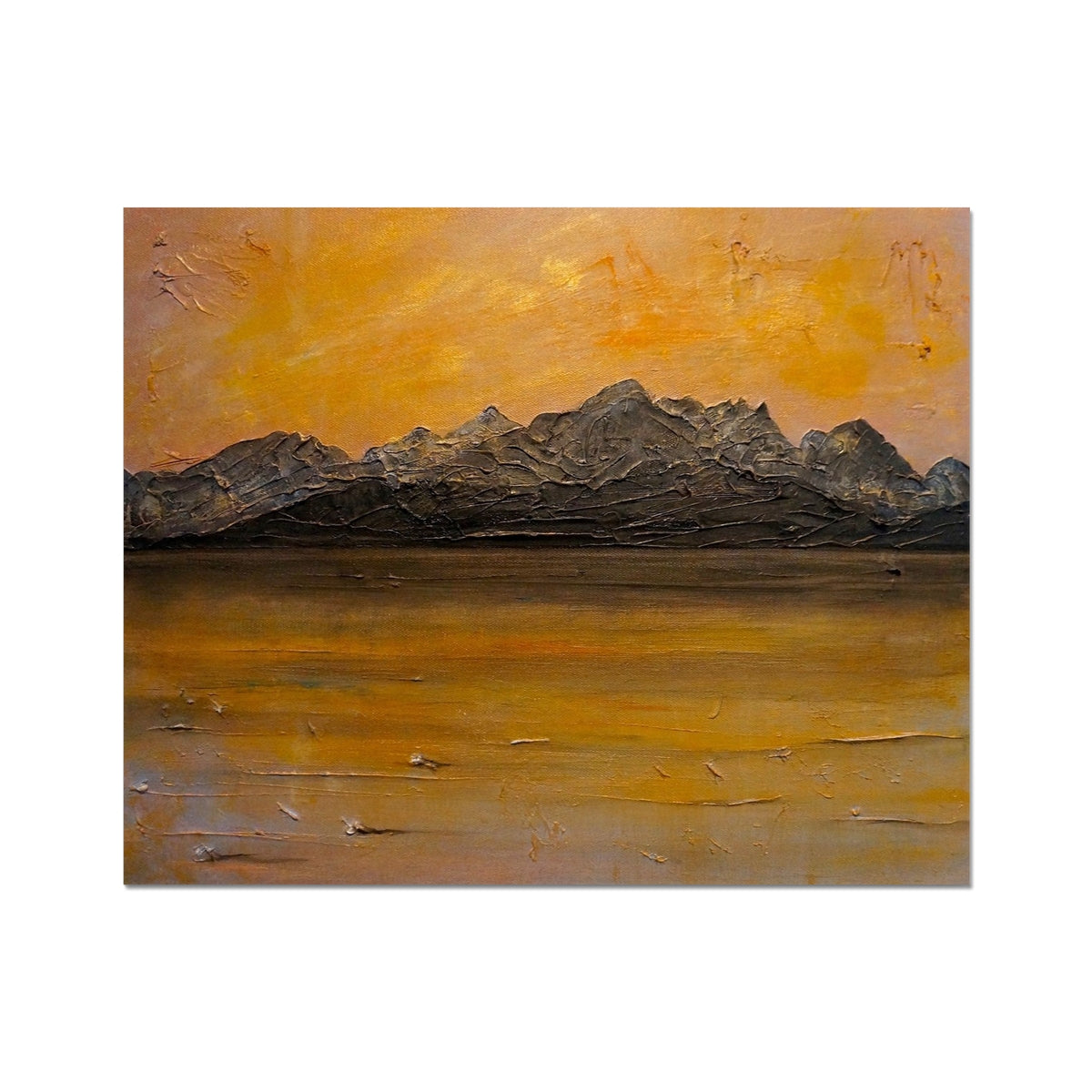 Cuillin Sunset Skye Painting | Hahnemühle German Etching Prints From Scotland-Fine art-Skye Art Gallery-20"x16"-Paintings, Prints, Homeware, Art Gifts From Scotland By Scottish Artist Kevin Hunter