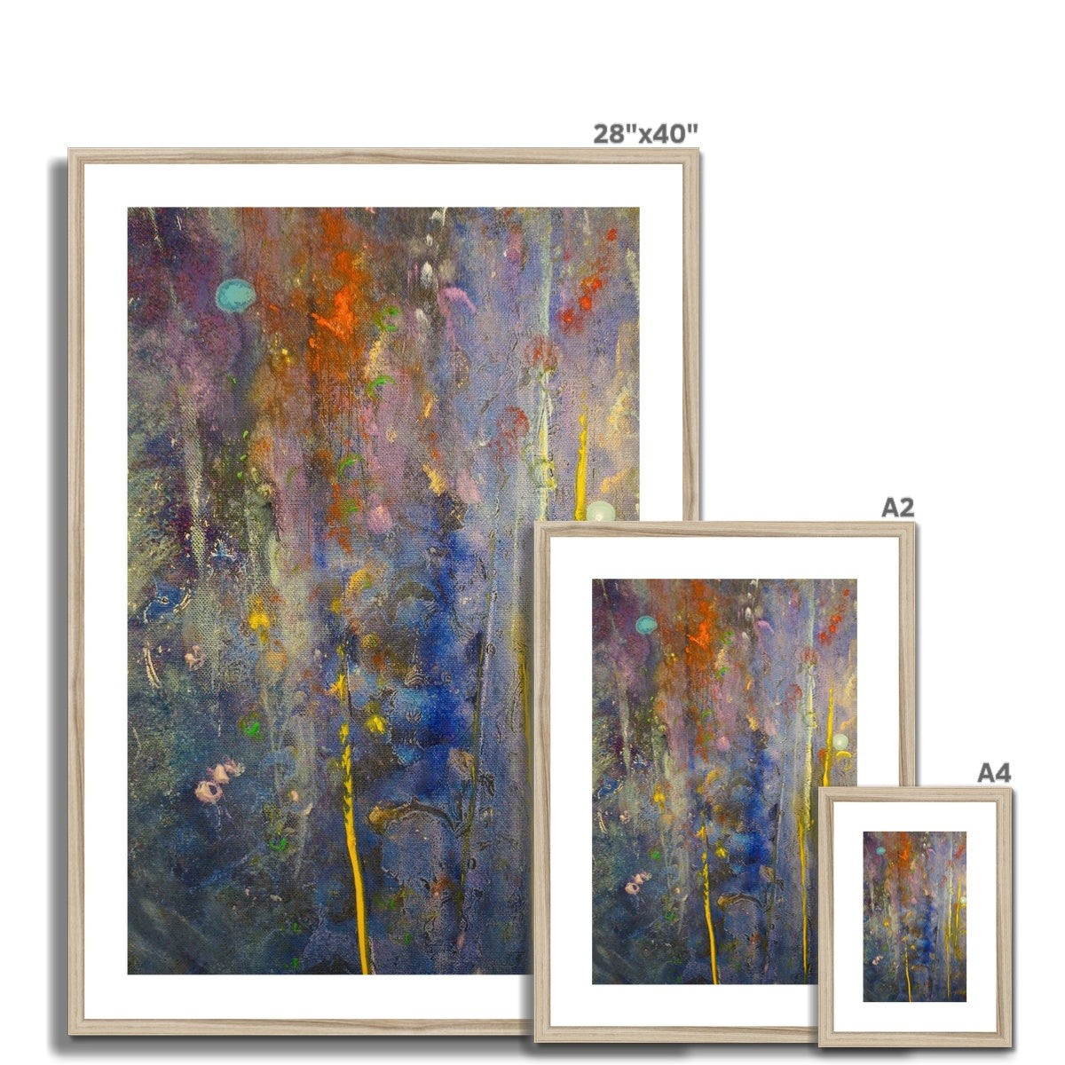 Cairngorms Waterfall Abstract Painting | Framed & Mounted Prints From Scotland-Framed & Mounted Prints-Abstract & Impressionistic Art Gallery-Paintings, Prints, Homeware, Art Gifts From Scotland By Scottish Artist Kevin Hunter