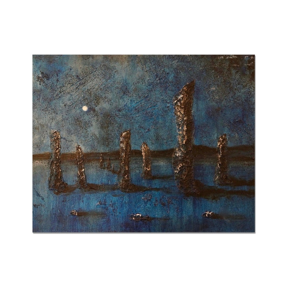 Callanish Moonlight Lewis Painting | Artist Proof Collector Print | Paintings from Scotland by Scottish Artist Hunter