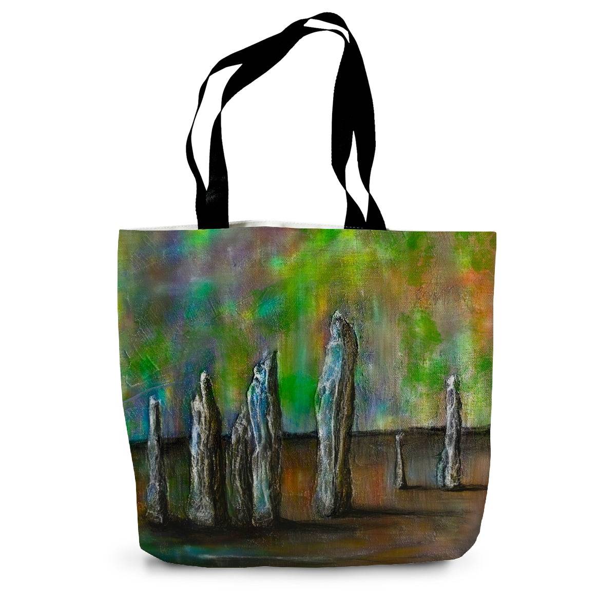 Callanish Northern Lights Art Gifts Canvas Tote Bag-Bags-Hebridean Islands Art Gallery-14"x18.5"-Paintings, Prints, Homeware, Art Gifts From Scotland By Scottish Artist Kevin Hunter