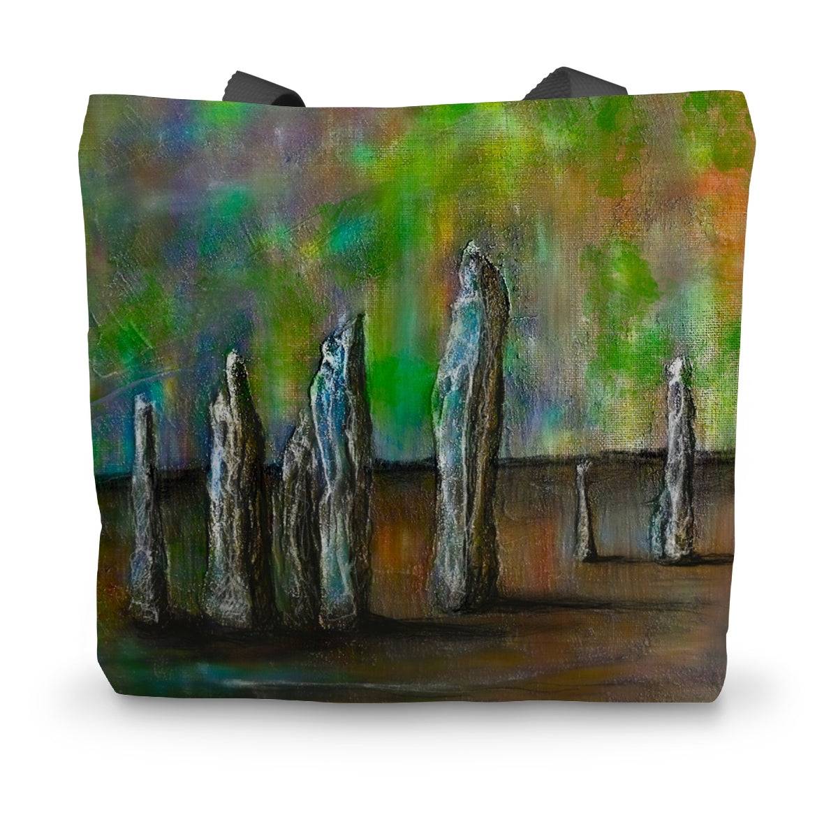 Callanish Northern Lights Art Gifts Canvas Tote Bag-Bags-Hebridean Islands Art Gallery-14"x18.5"-Paintings, Prints, Homeware, Art Gifts From Scotland By Scottish Artist Kevin Hunter