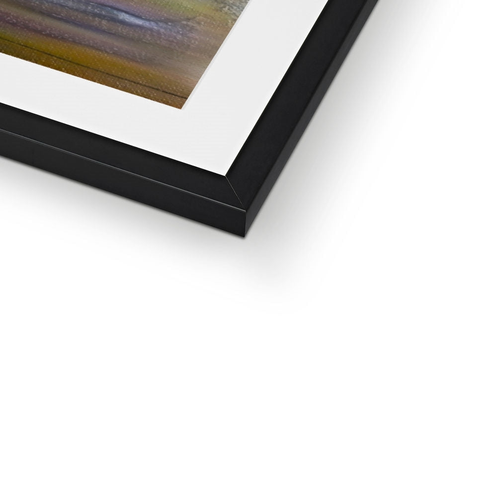 Black matte frame with white mat and Callanish Northern Lights artwork
