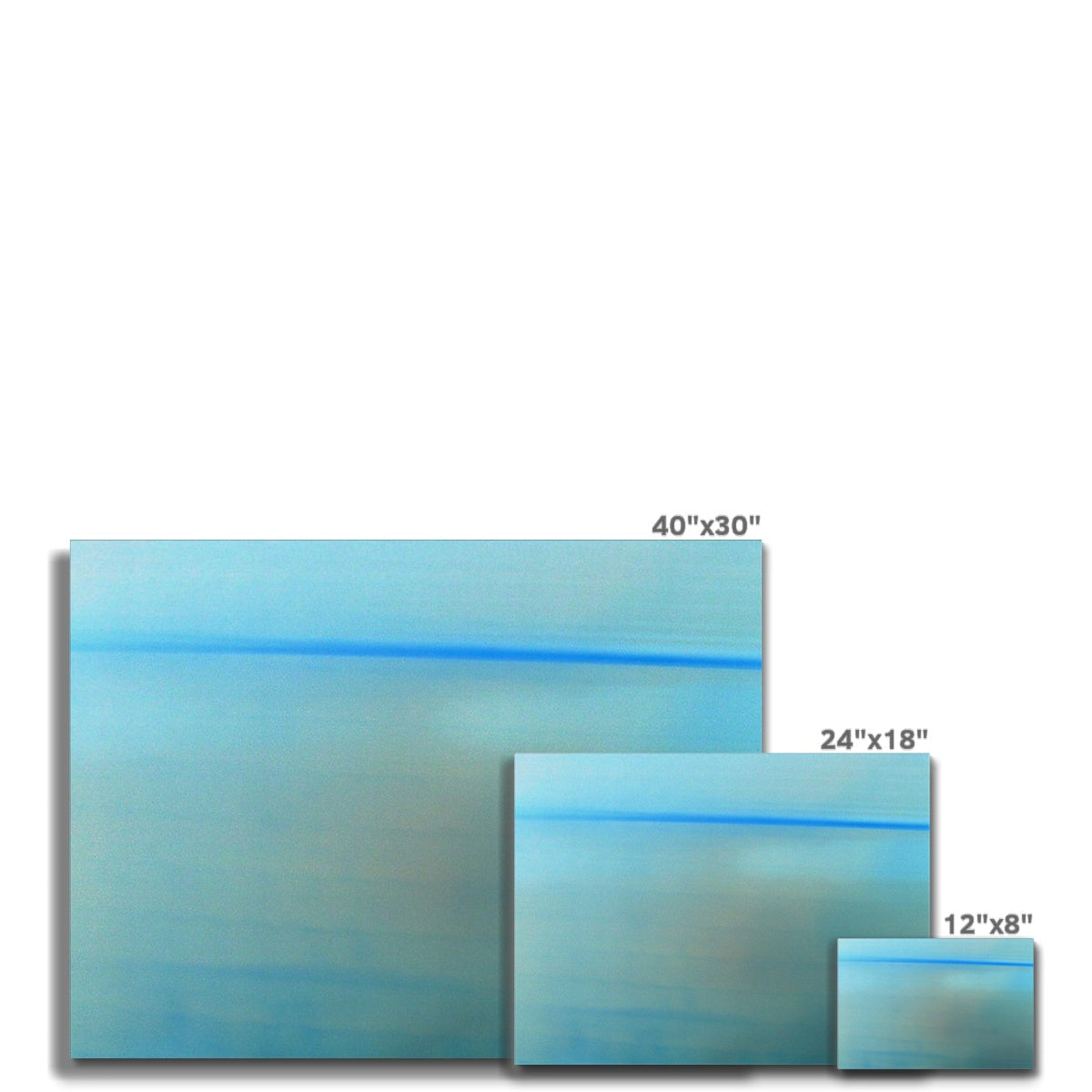 Calm Canvas: blue gradient abstract art with horizontal line