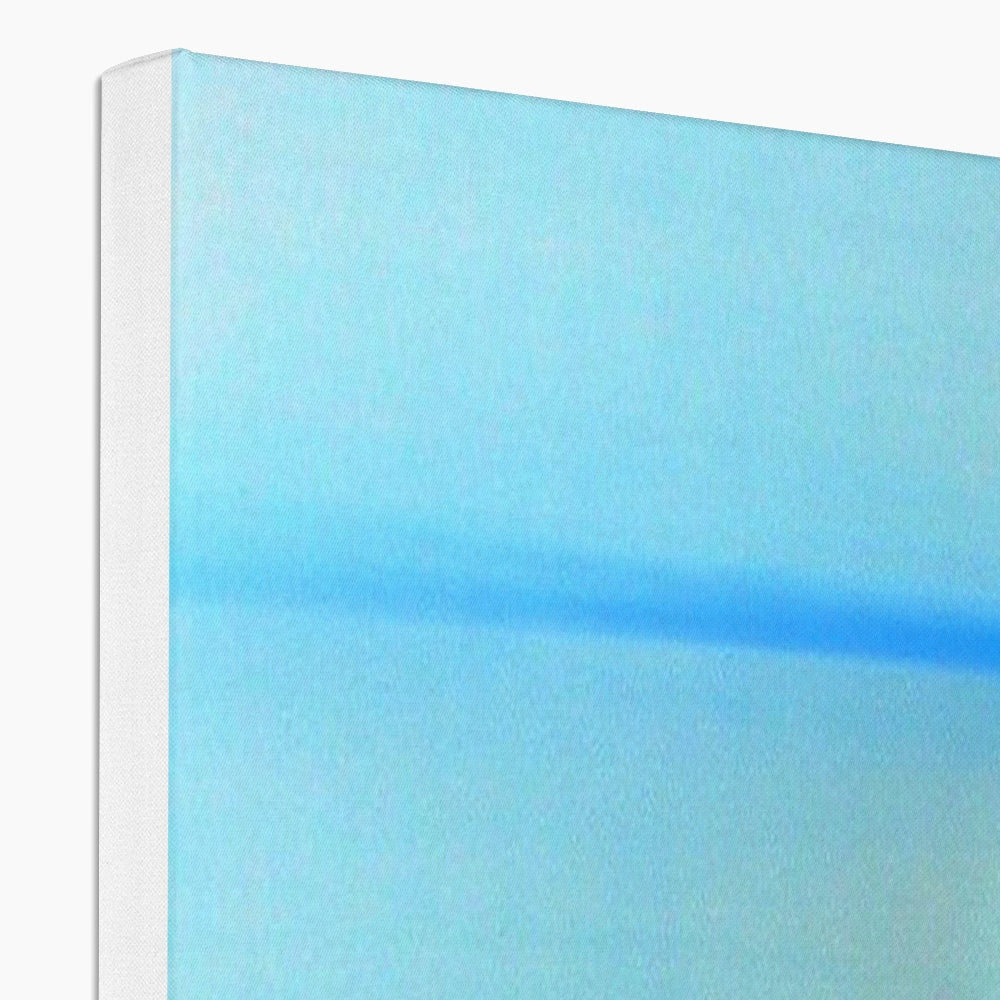 Calm Canvas minimalist print with soft blue gradient and subtle line