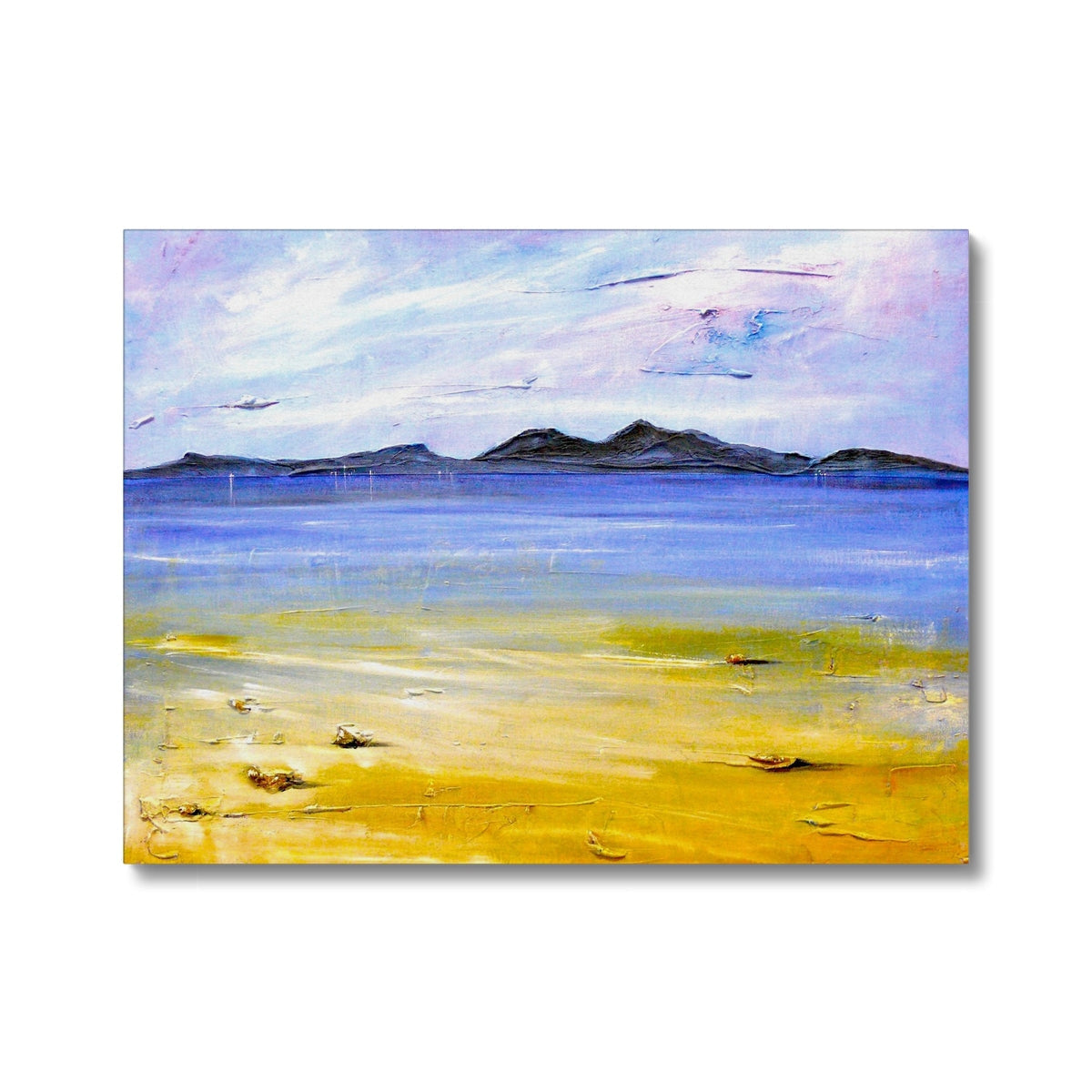 Vibrant yellow Camusdarach Beach Arisaig canvas wall art print
