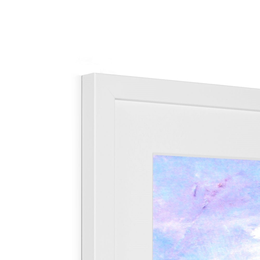 White rectangular frame with pastel Camusdarach Beach Arisaig abstract art print