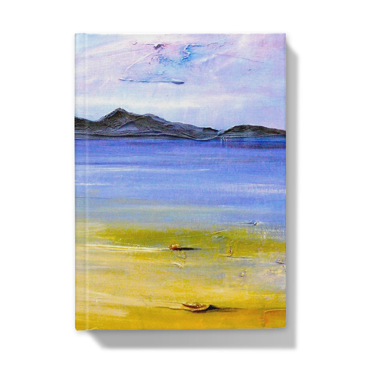 Yellow and blue abstract Camusdarach Beach Arisaig landscape journal print