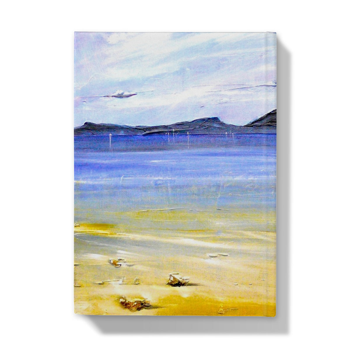 Camusdarach Beach Arisaig journal with abstract blue sky yellow sand art