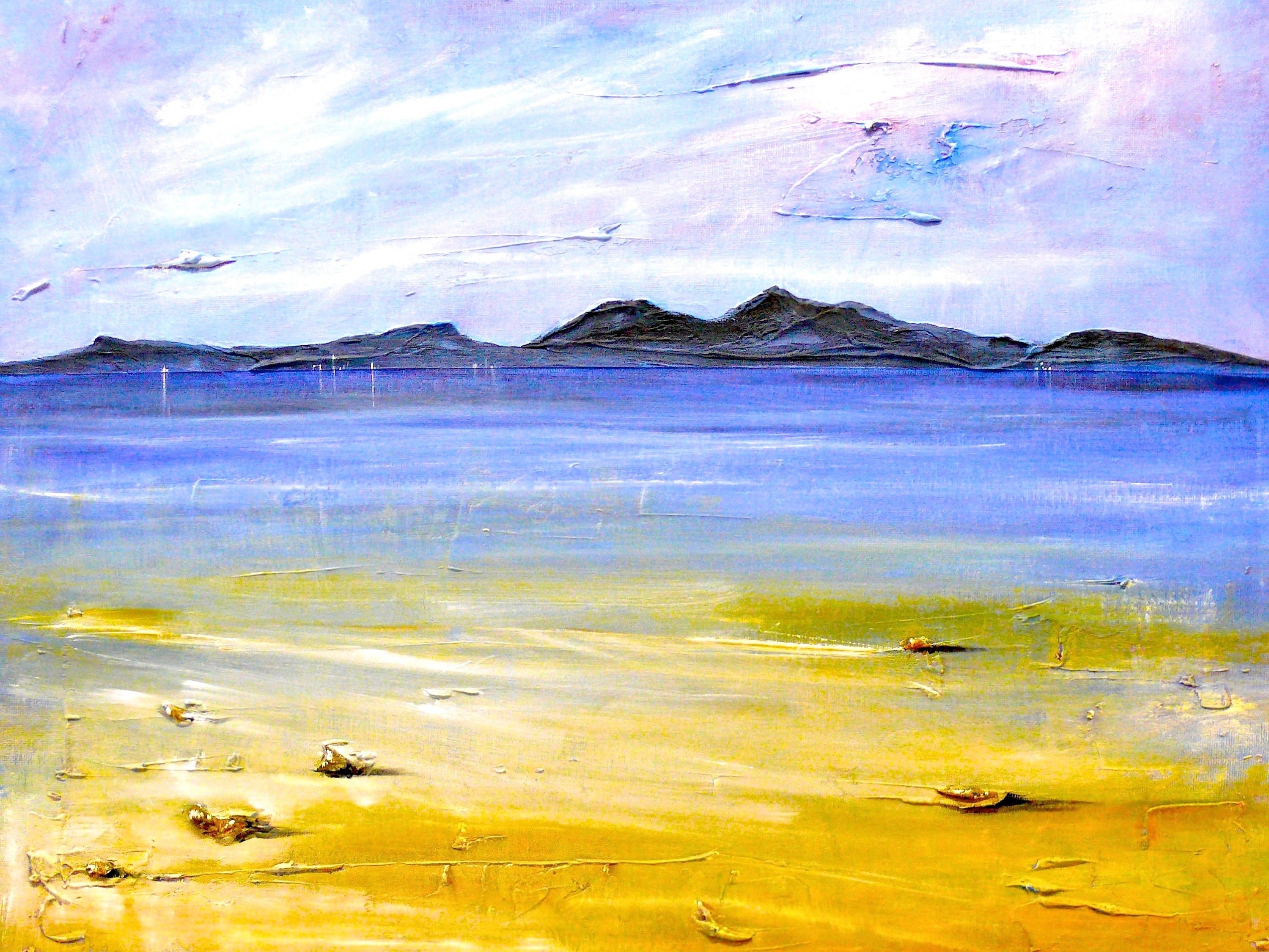 Impasto beach landscape painting of Camusdarach Beach Arisaig Original Painting