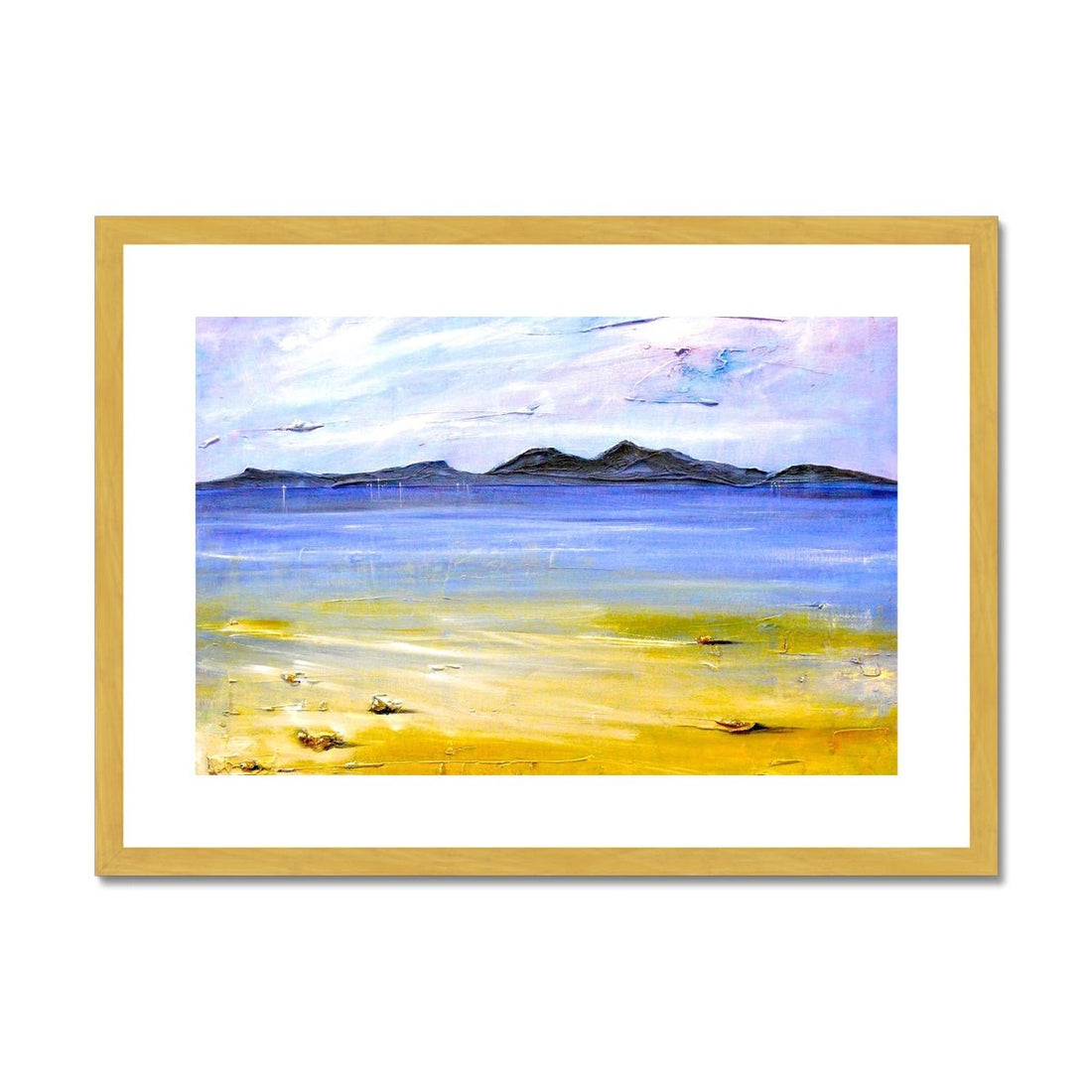 Camusdarach Beach Arisaig Painting | Antique Framed &amp; Mounted Print | Paintings from Scotland by Scottish Artist Hunter