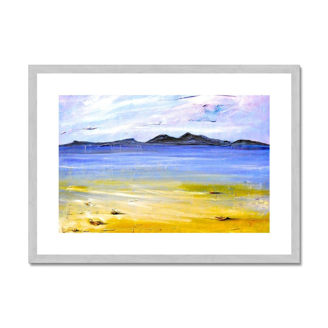 Camusdarach Beach Arisaig Painting | Antique Framed &amp; Mounted Print | Paintings from Scotland by Scottish Artist Hunter