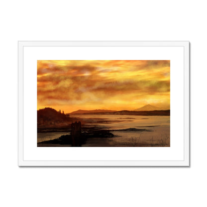 Castle Stalker Dusk Painting | Framed &amp; Mounted Prints From Scotland