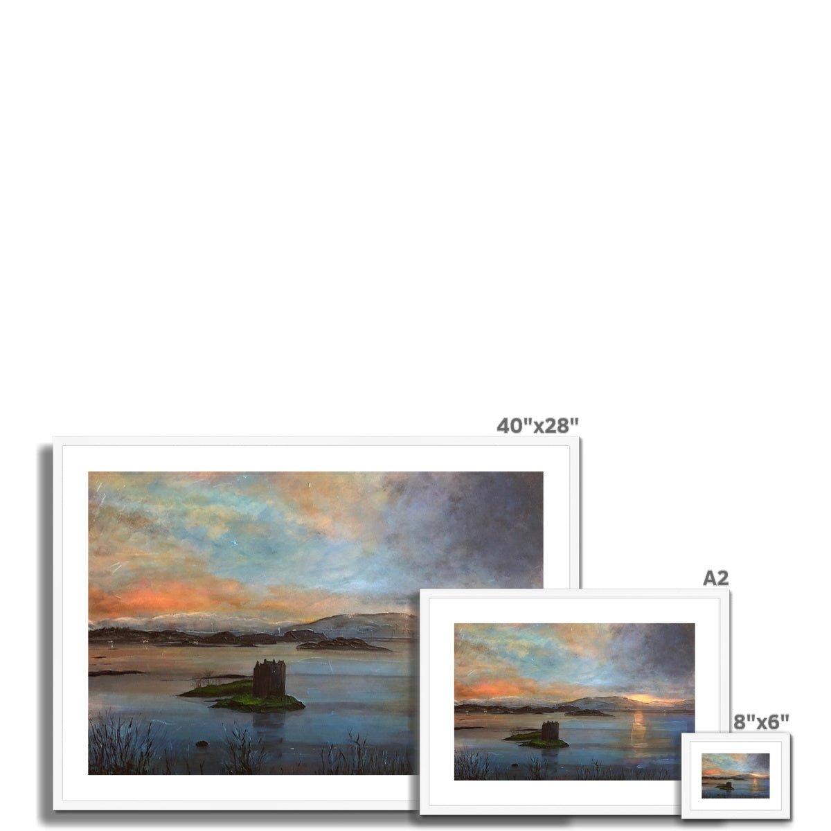 Castle Stalker Twilight Painting | Framed & Mounted Prints From Scotland