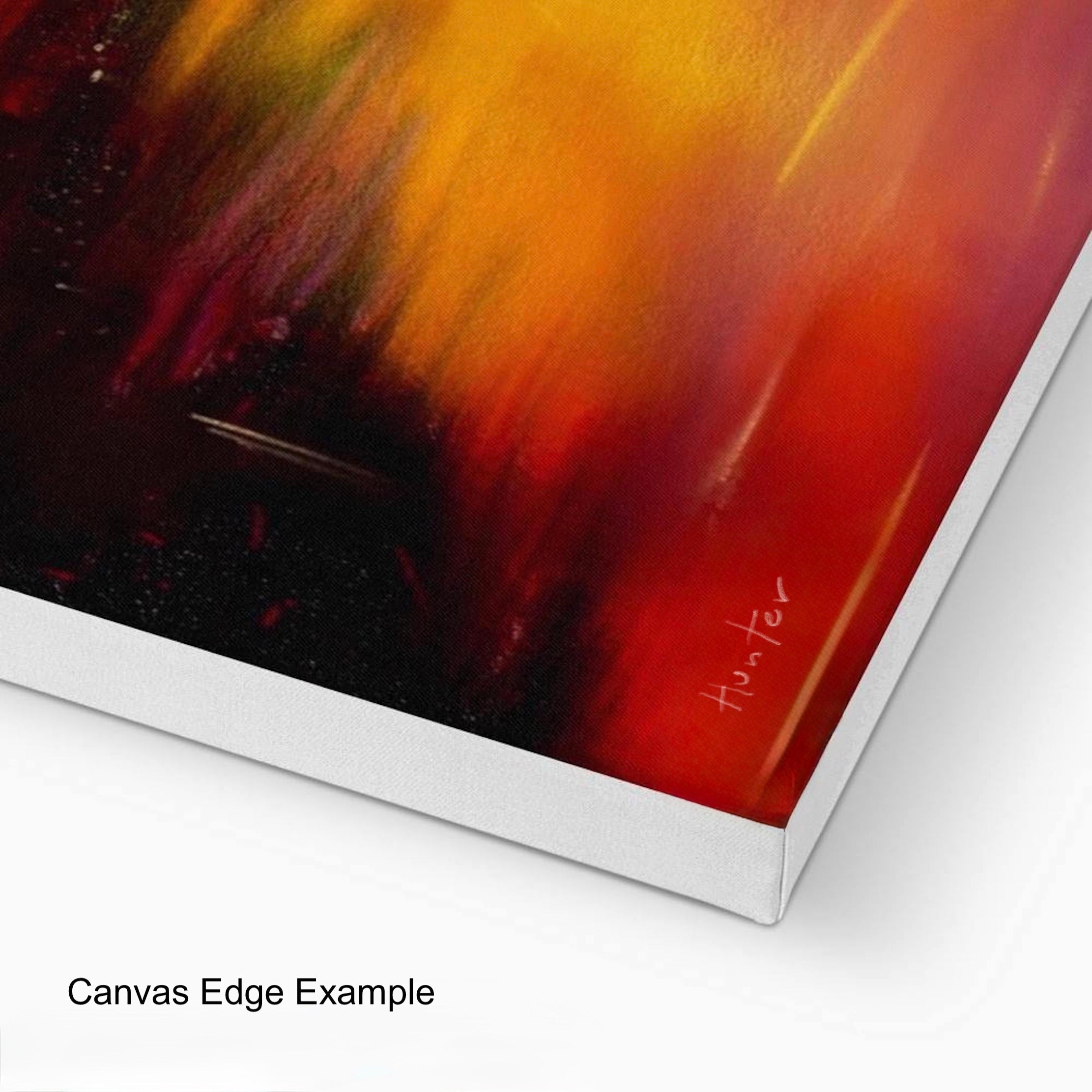 Caught in the Clyde Moonlight: vibrant abstract orange, red, black painting