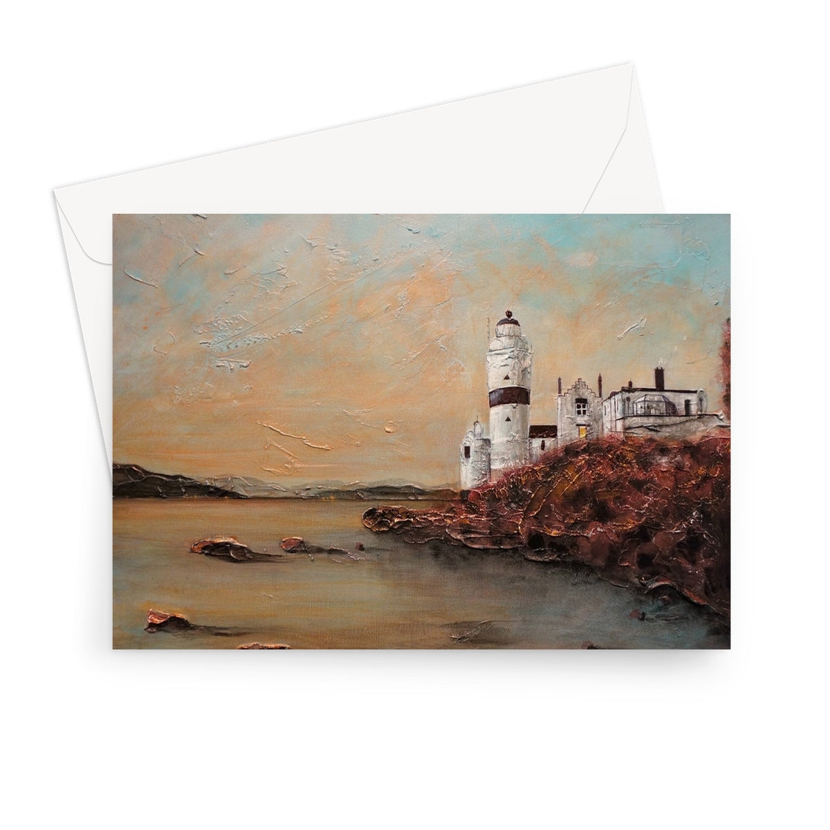 Cloch Lighthouse Dawn Art Gifts Greeting Card