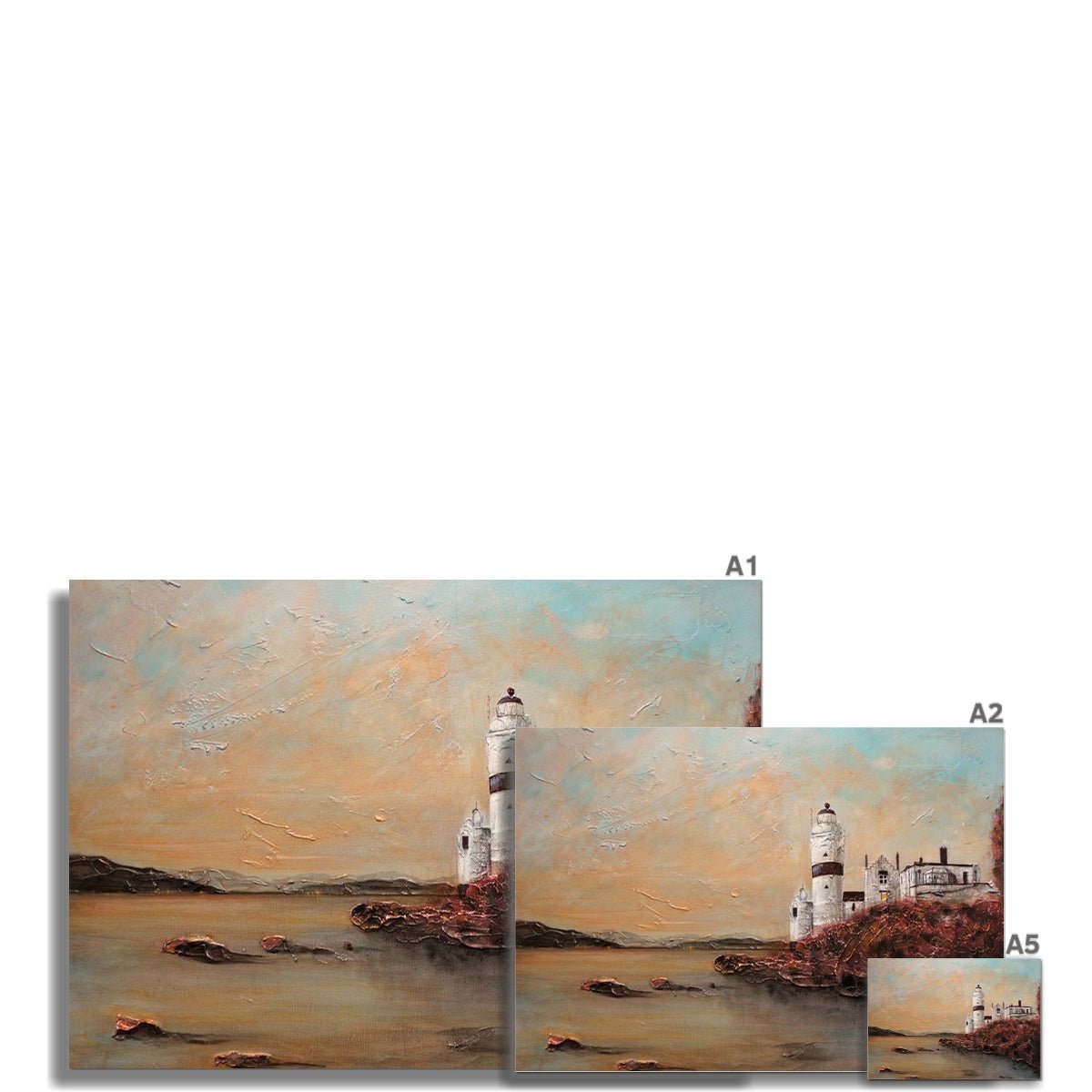 Cloch Lighthouse Dawn Painting | Fine Art Prints From Scotland-Unframed Prints-River Clyde Art Gallery-Paintings, Prints, Homeware, Art Gifts From Scotland By Scottish Artist Kevin Hunter