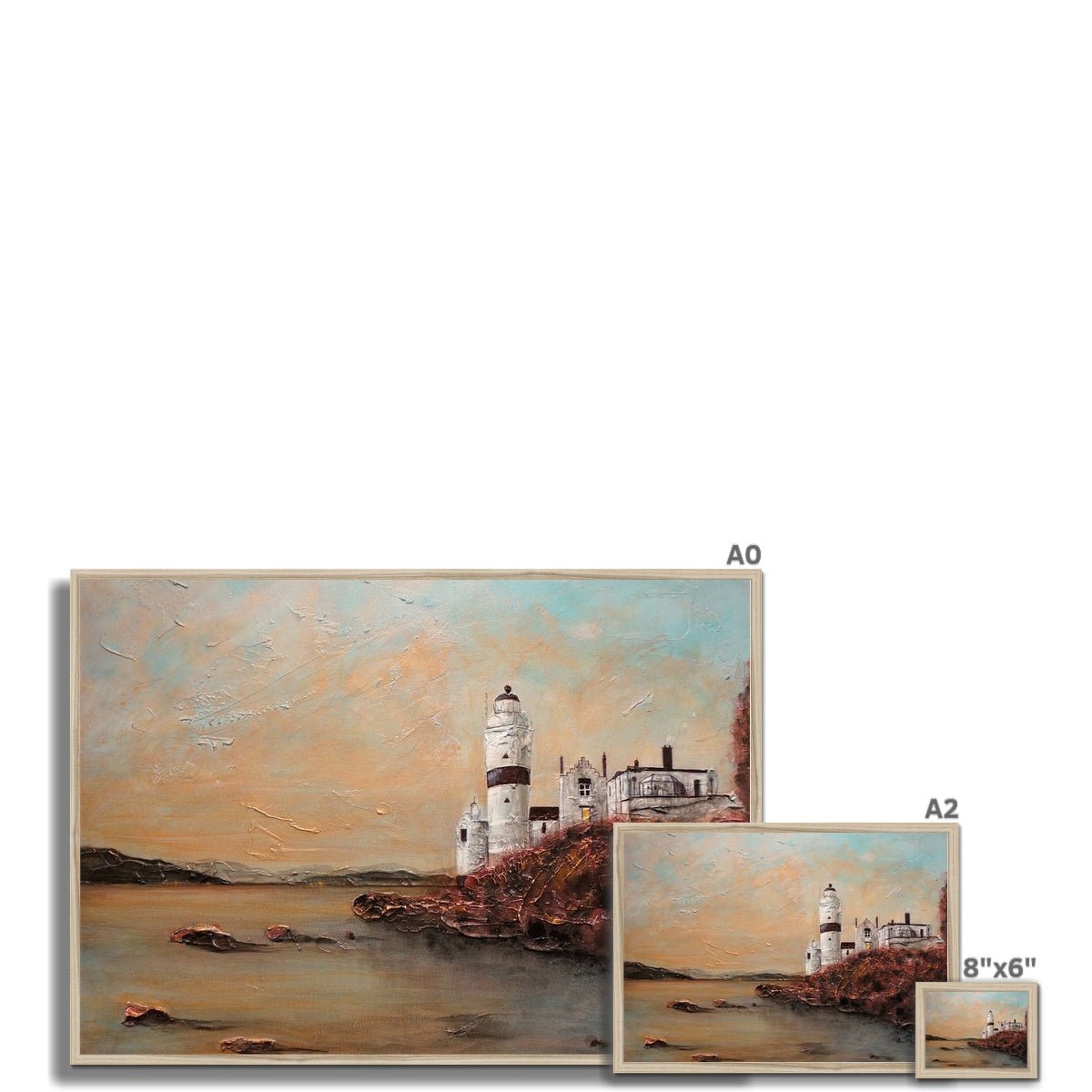 Cloch Lighthouse Dawn Painting | Framed Prints From Scotland-Framed Prints-River Clyde Art Gallery-Paintings, Prints, Homeware, Art Gifts From Scotland By Scottish Artist Kevin Hunter