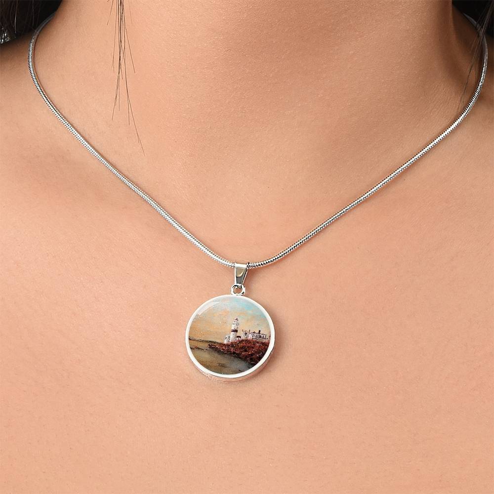 Cloch Lighthouse Dawn | Scottish Art Jewelry | Luxury Designer Necklace