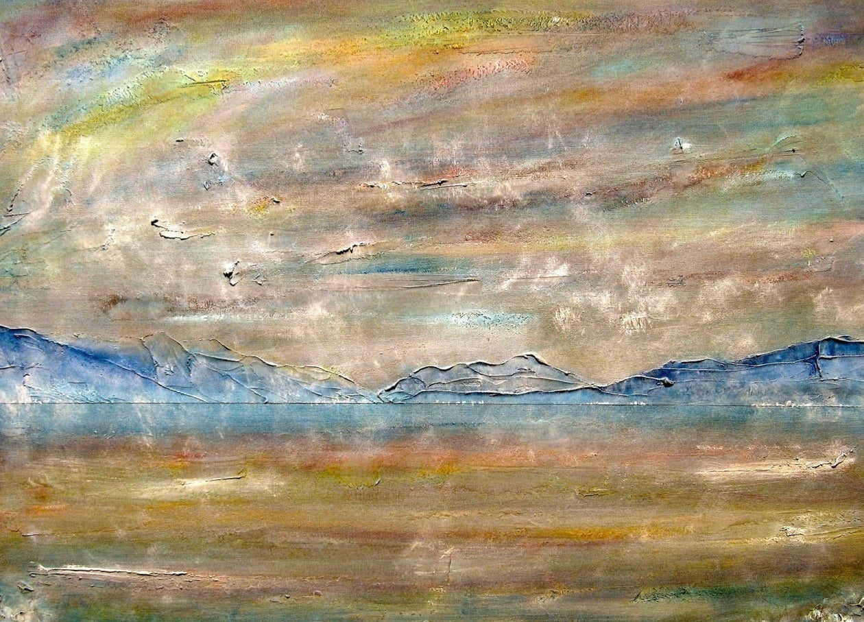 Impressionistic landscape painting titled Clyde Morning Mist Original Painting displayed for sale