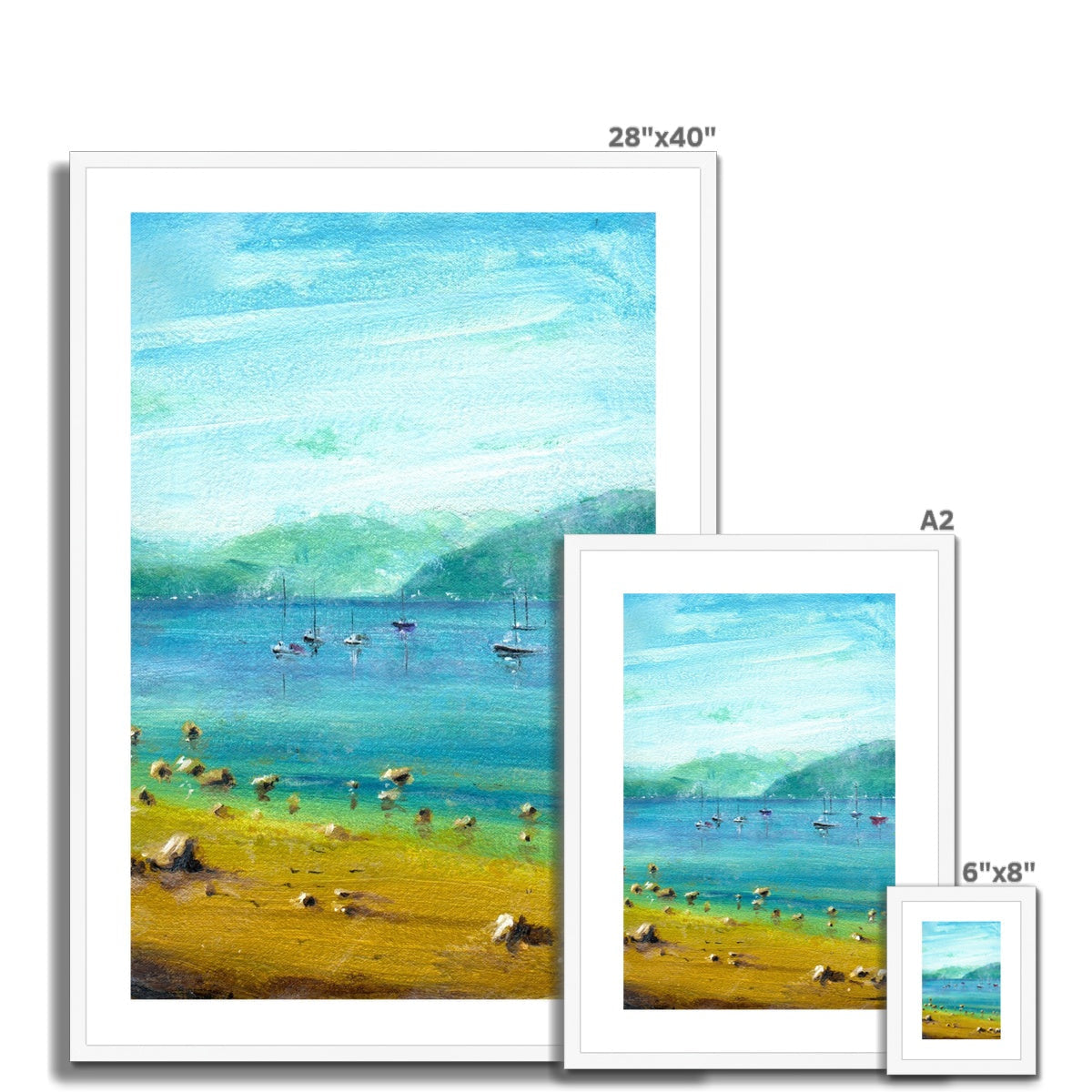 28x40 Framed A Clyde Summer Day Beach Scene Art Print