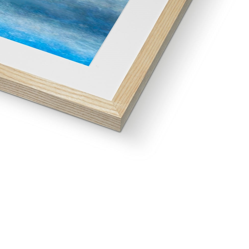 Clyde Winter Morning Moon framed print with white mat and blue sky artwork