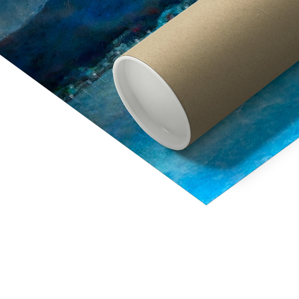 Clyde Winter Morning Moon etching print in brown tube with white cap