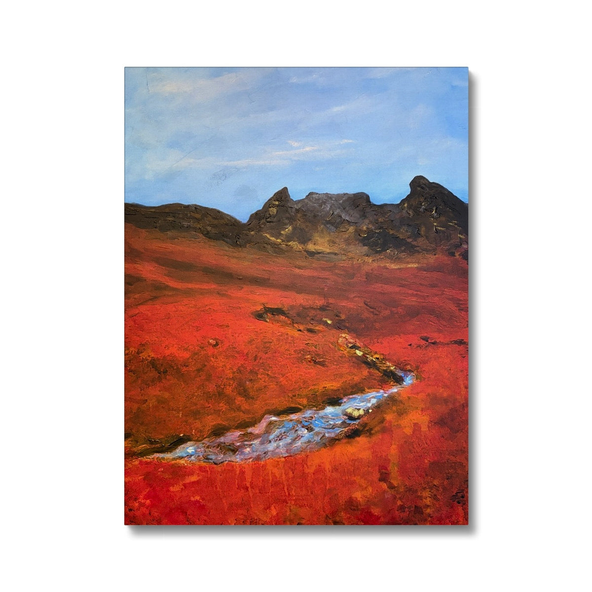 Red and orange abstract Arrochar mountain landscape canvas print