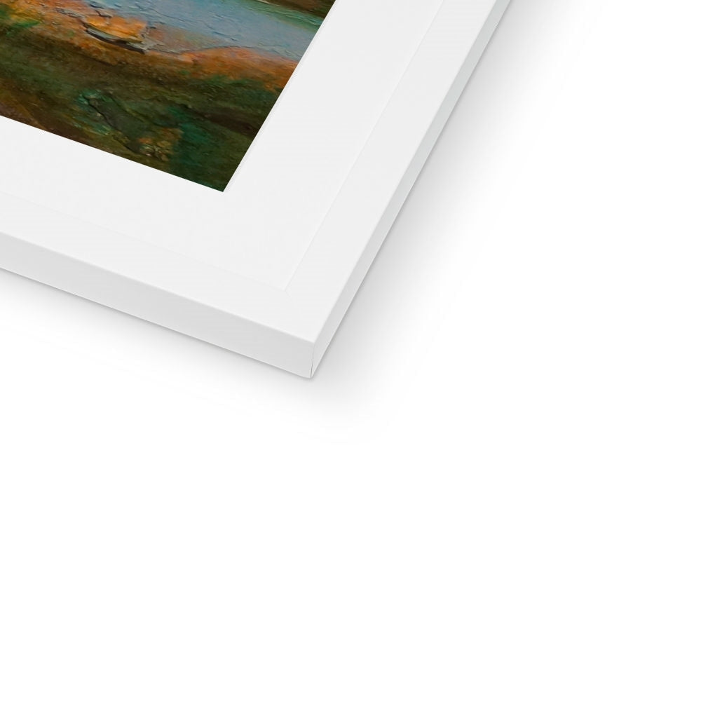 White matte frame with landscape painting in The Cobbler ii Art Prints