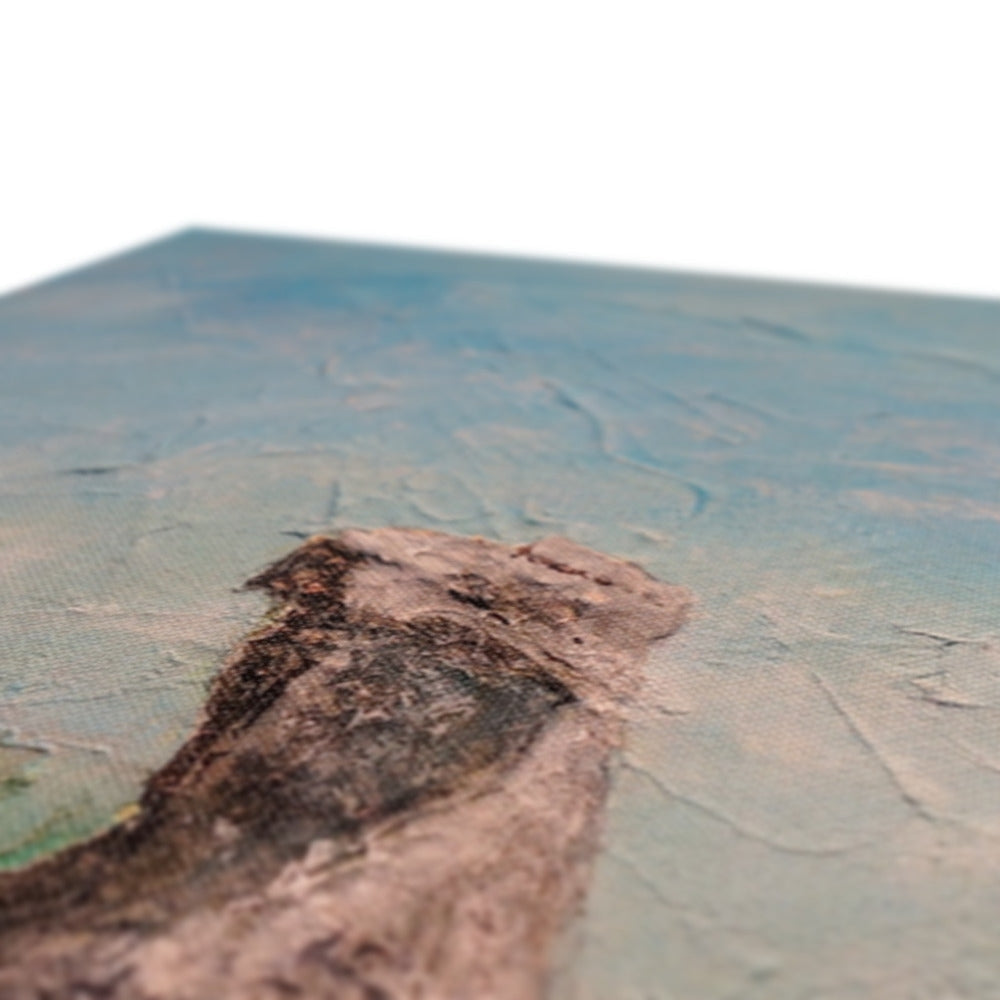 Brown textured puzzle piece with peeling paint in The Cobbler ii Canvas Print