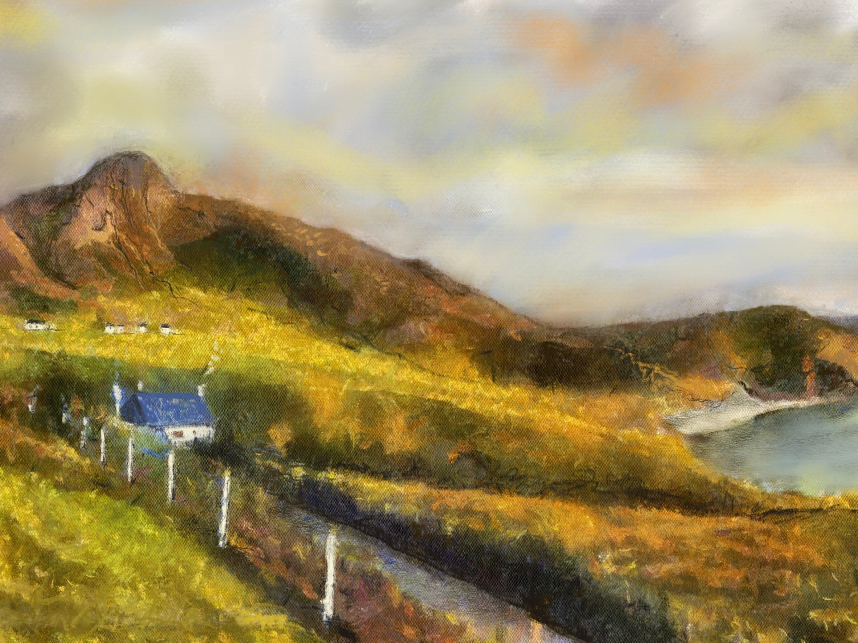 Coldbackie Original Painting of a stunning coastal landscape scene