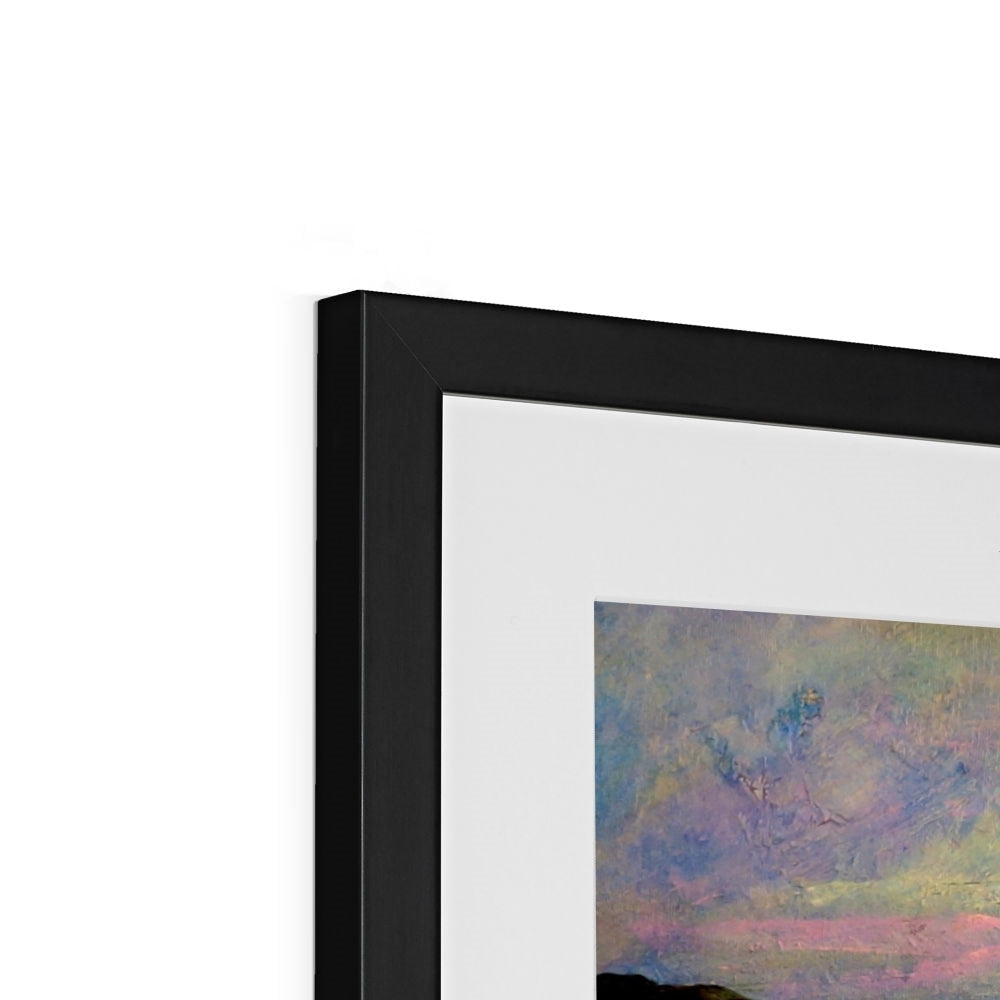 Framed abstract painting with black frame and white mat for The Corryvreckan Whirlpool print